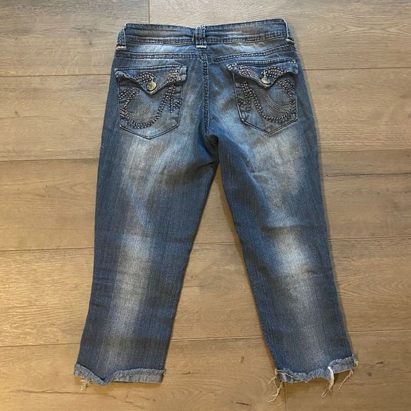 Grane Denim Capri Jeans ~ Sz 5 ~ Blue ~ Low Rise ~ 20" Inseam ~ Distressed - Picture 6 of 6